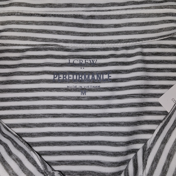 J. Crew Striped Polo Shirt - Light Gray and White - Picture 2 of 4